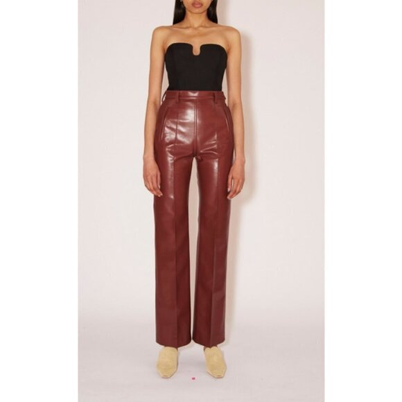 💕NANUSHKA💕 Regenerated Leather Pants - Mahogany Brown Medium M NWT - Picture 7 of 16